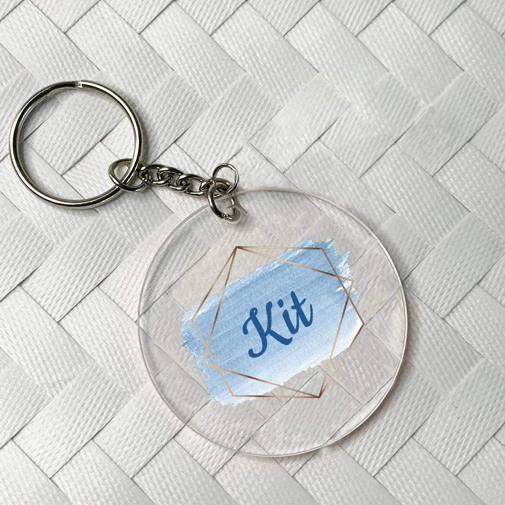 Personalized Keychain Pendant geometry with Name Key Chain Keyring Mobile Phone Bag Jewelry Accessories wedding birthday Gifts