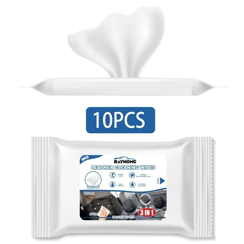 Disposable Car Interior Cleaning Wet Wipe Dashboard Console Carpet Leather Towel 3in1 Car Leather Seat Interior Cleaning Wipes