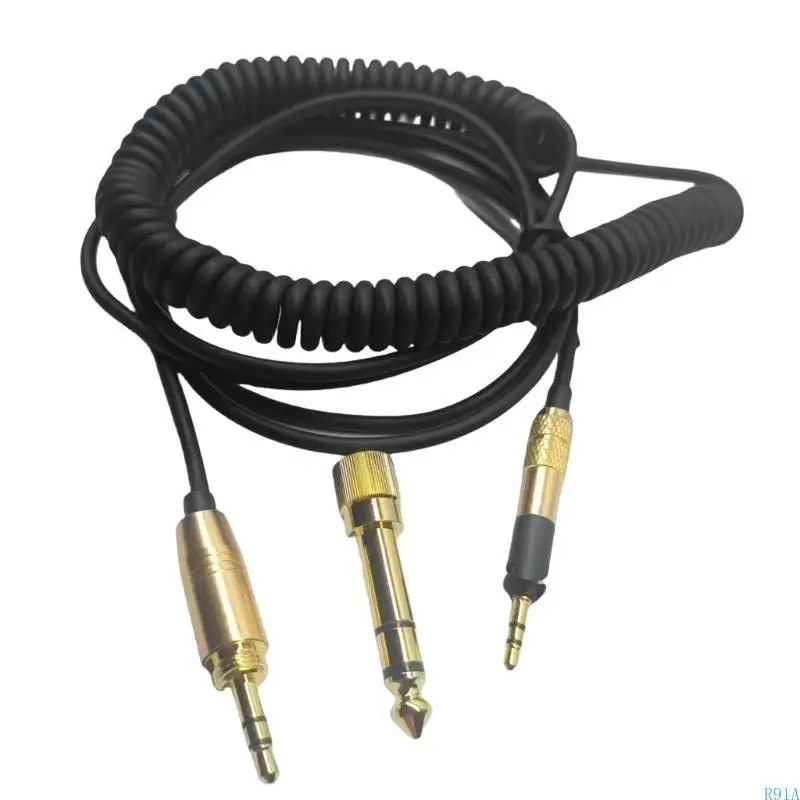 R91A سلك سماعة رأس ملفوف مرن لـ HD598/599HD/558H/D518 يعزز جودة الصوت