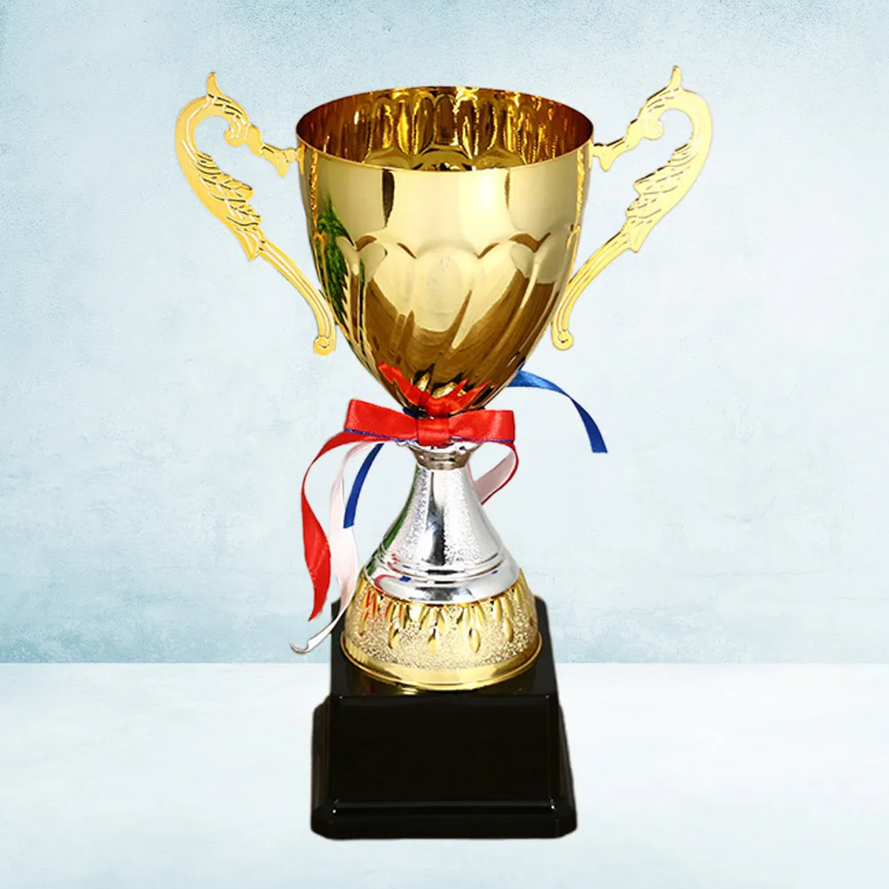

1Pcs Golden Cup Metal Trophy with Black Plastic Base 30Cm Sports Competition Award for Classroom Elementary Ceremony Party