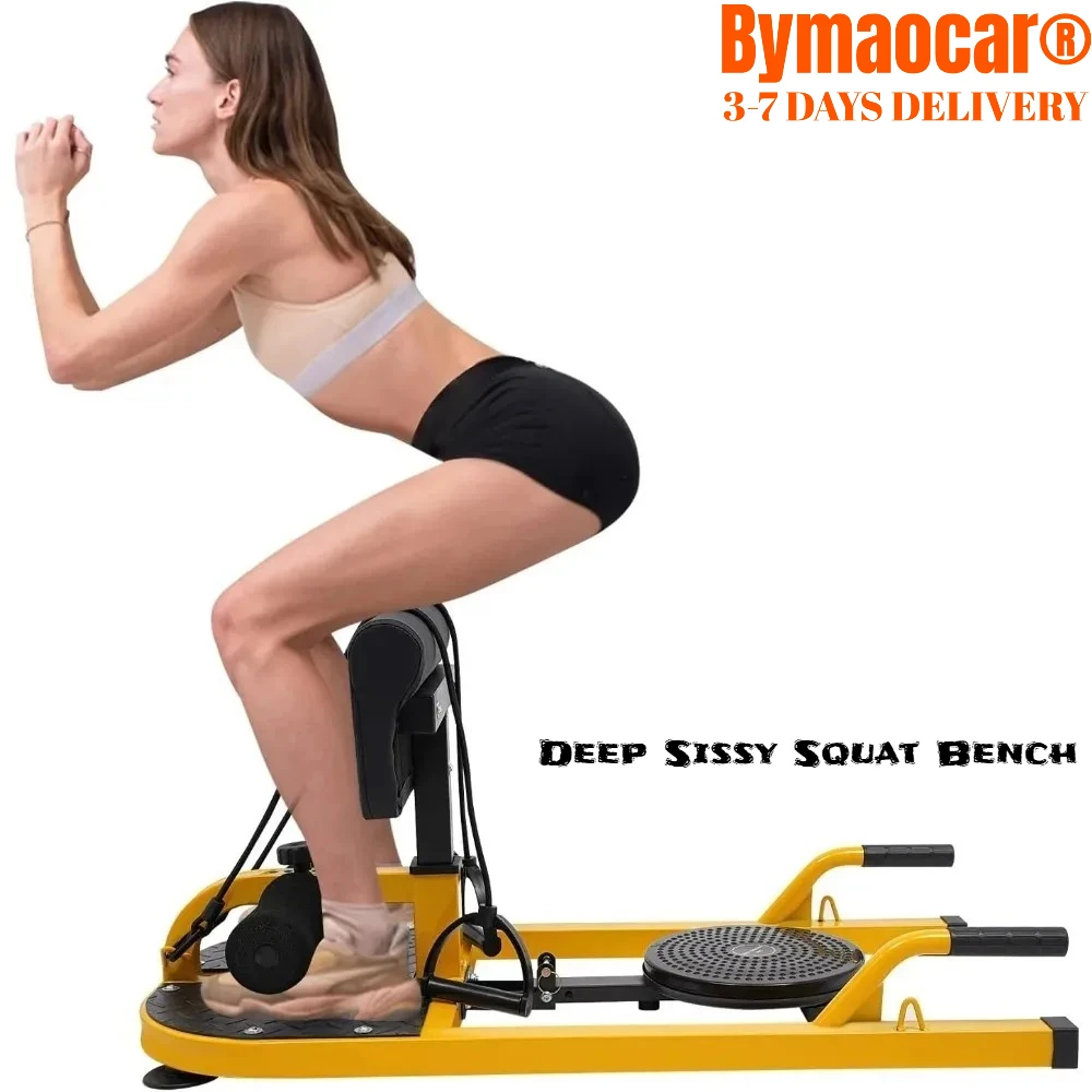 Banco de sentadillas Sissy profundo multifunción 7 en 1, máquina de ejercicio de piernas ajustable con medidas antideslizantes y cubierta de espuma suave para gimnasio en casa