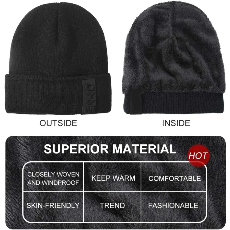 Hongtellor вязаная шапка, теплая шапка на толстой подкладке, мужская зимняя шапка с черепом, унисекс, шапка-бини