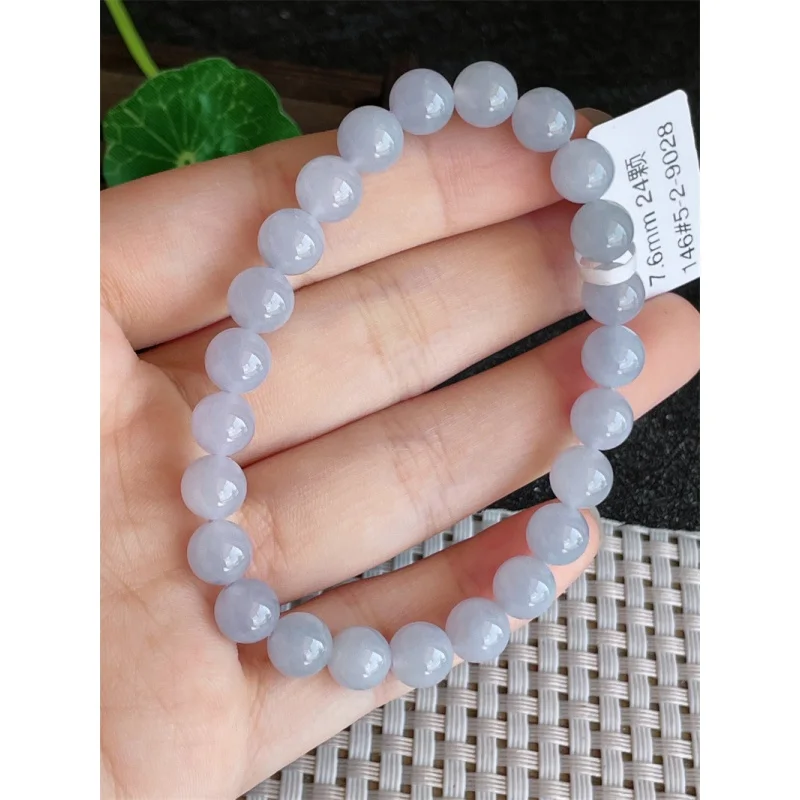 

Myanmar Natural a Jade Bracelet Bead Ice-like Violet round Beads 24 Pcs 18.30G