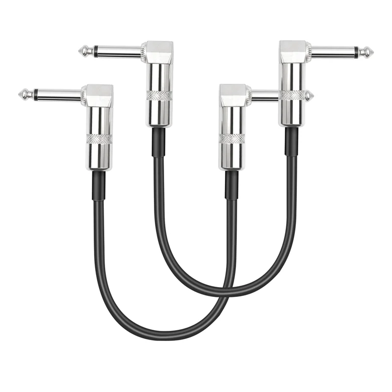 ABFN-5 حزم تأثير الغيتار دواسة كابلات التصحيح المسطحة 6 بوصة طول مع 1/4 بوصة الزاوية اليمنى موصلات كابل التصحيح دائم سهلة T