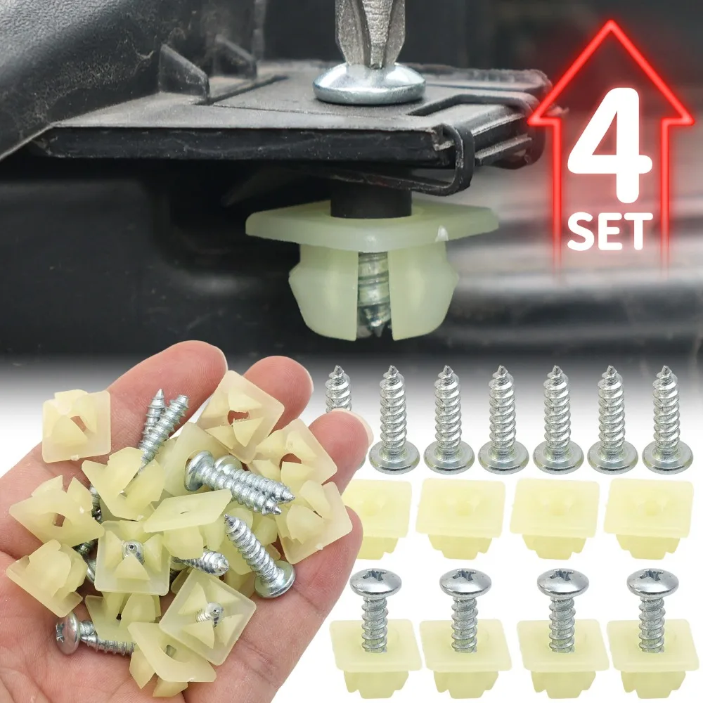 License Plate Screws Nut Kit for GM Chevrolet Buick Car Bumper Fastener Clip Self Tapping Nail Seat 3907444 Auto Fender Bolts