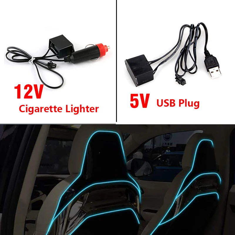 Auto Innen EL Licht Atmosphäre Umgebungs Licht Rohr LED Streifen Flexible Neon Lampe Glow String Licht Auto Dekoration Innen Teil