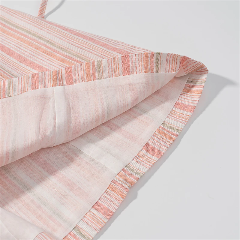 KEYANKETIAN 2025 Summer New Women's Hollow out Lace Up Expose waist Striped Sleeveless Mini Dress Fashion Chic Slim Tank Dress