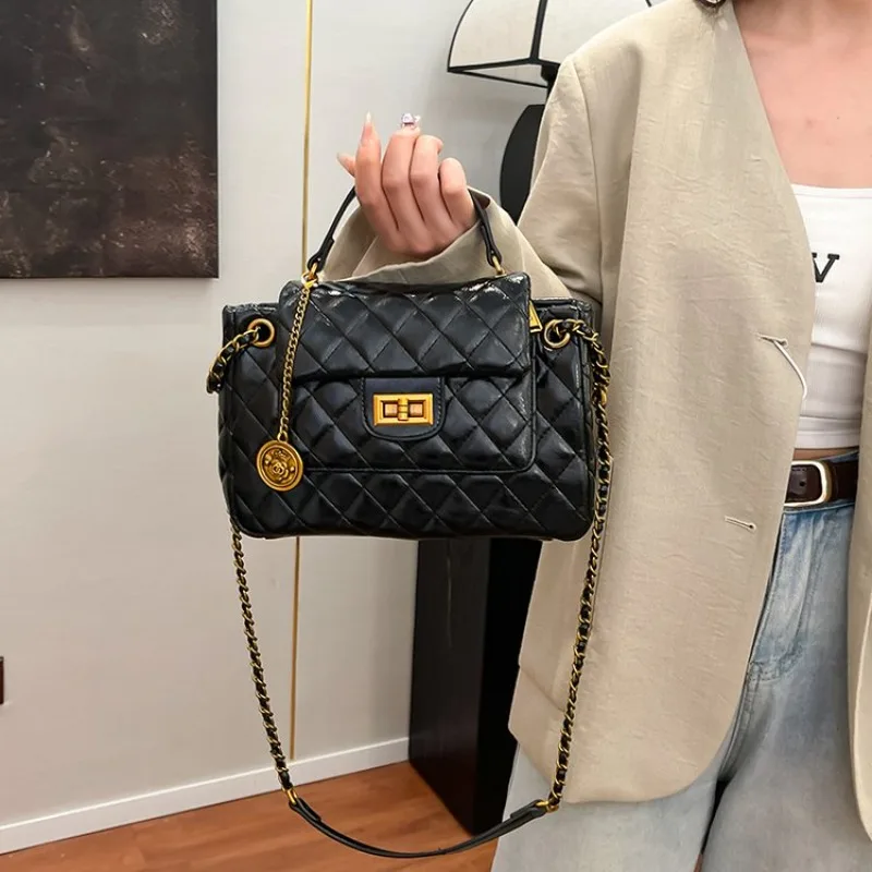 

Женская сумка через плечо, универсальная сумка через плечо, ретро-дизайн с монограммой для поездок на работу и ежедневного использования, офисная работа