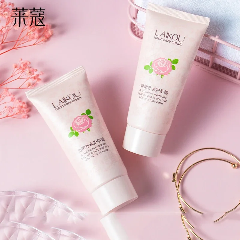 

LAIKOU Rose Essence Oil Hand Cream Hand Care Nourish Skin Moisturizing Refreshing Skin Care Rose Base Hand Care Cream 60g