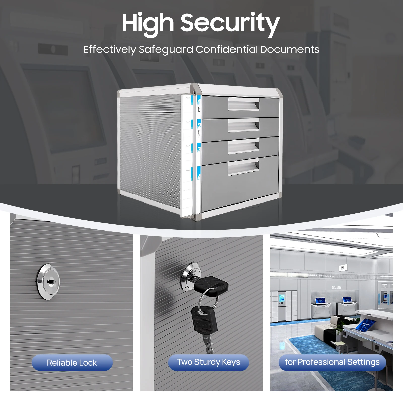 

Настольный органайзер с ящиками, четыре ящика, встроенный поднос для писем и слот для хранения, идеально подходит для дома или офиса