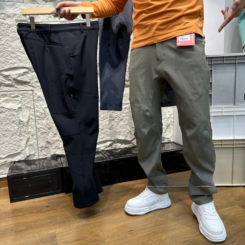 

Мужские брюки Niao Jia Men's 3D Tailored: водонепроницаемые, на флисовой подкладке, мягкие, для походов, повседневные, нейлоновые, прямого кроя