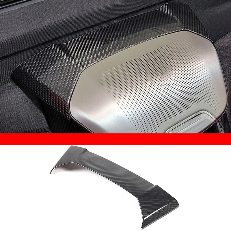 Real Carbon Fiber Car Wireless Charger Speaker Upper Cover Trim Sticker For Corvette C8 Electric Convertible Z51 Z06 2020-2023