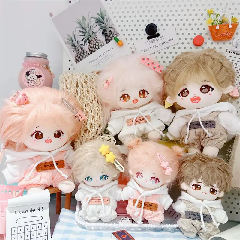 Idol Doll Clothes for Kids, Cute White Hoodie, DIY Mini Doll Clothing, Idol Doll for Girls Fans, Collection Gifts, 10 cm, 20