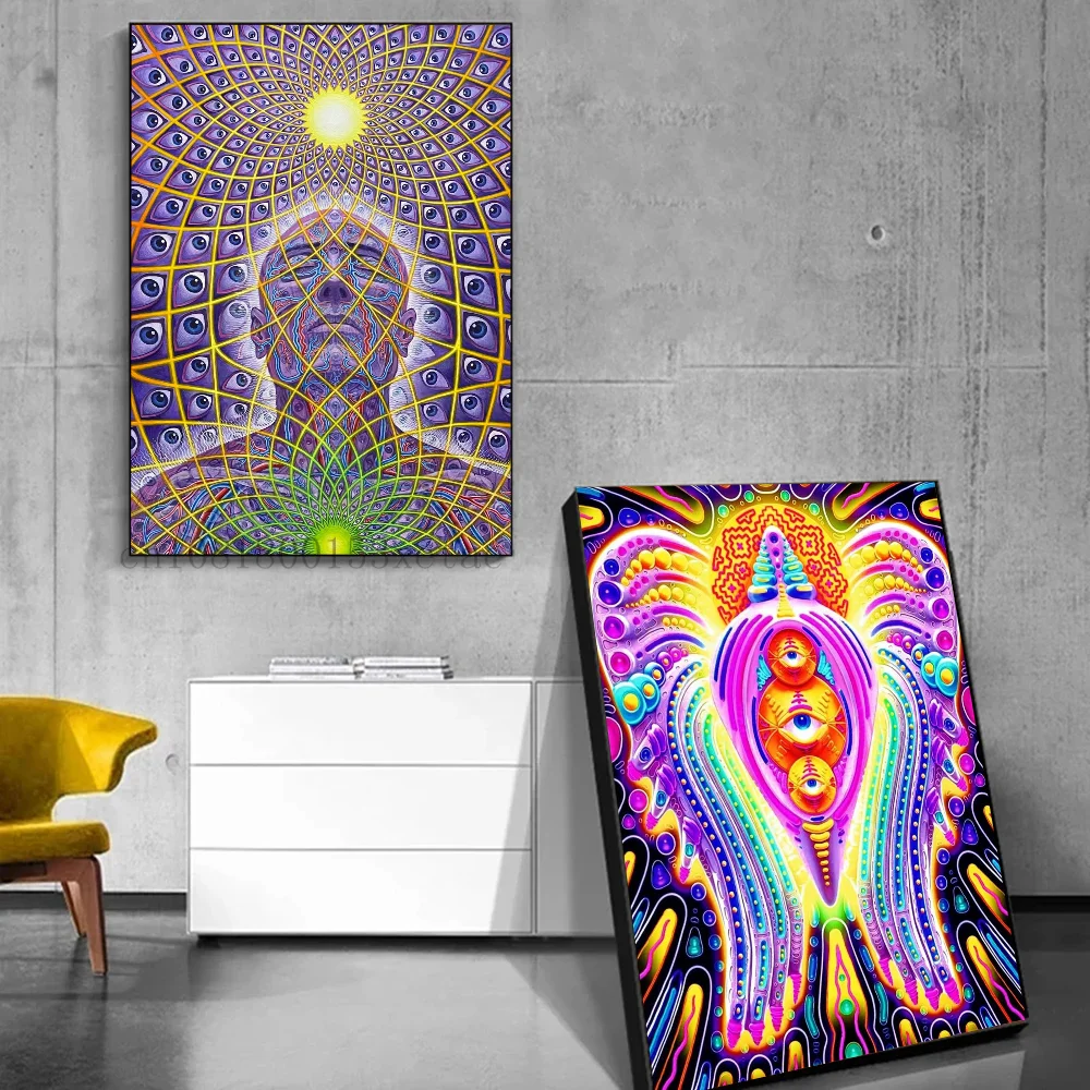 ملصق فني ذاتي اللصق ، ملصق ورقي مقاوم للماء ، ديكور حائط ، تجريدي أليكس رمادي ، فيلم كلاسيكي ، مخدر ، تي-تريبي ، 1.