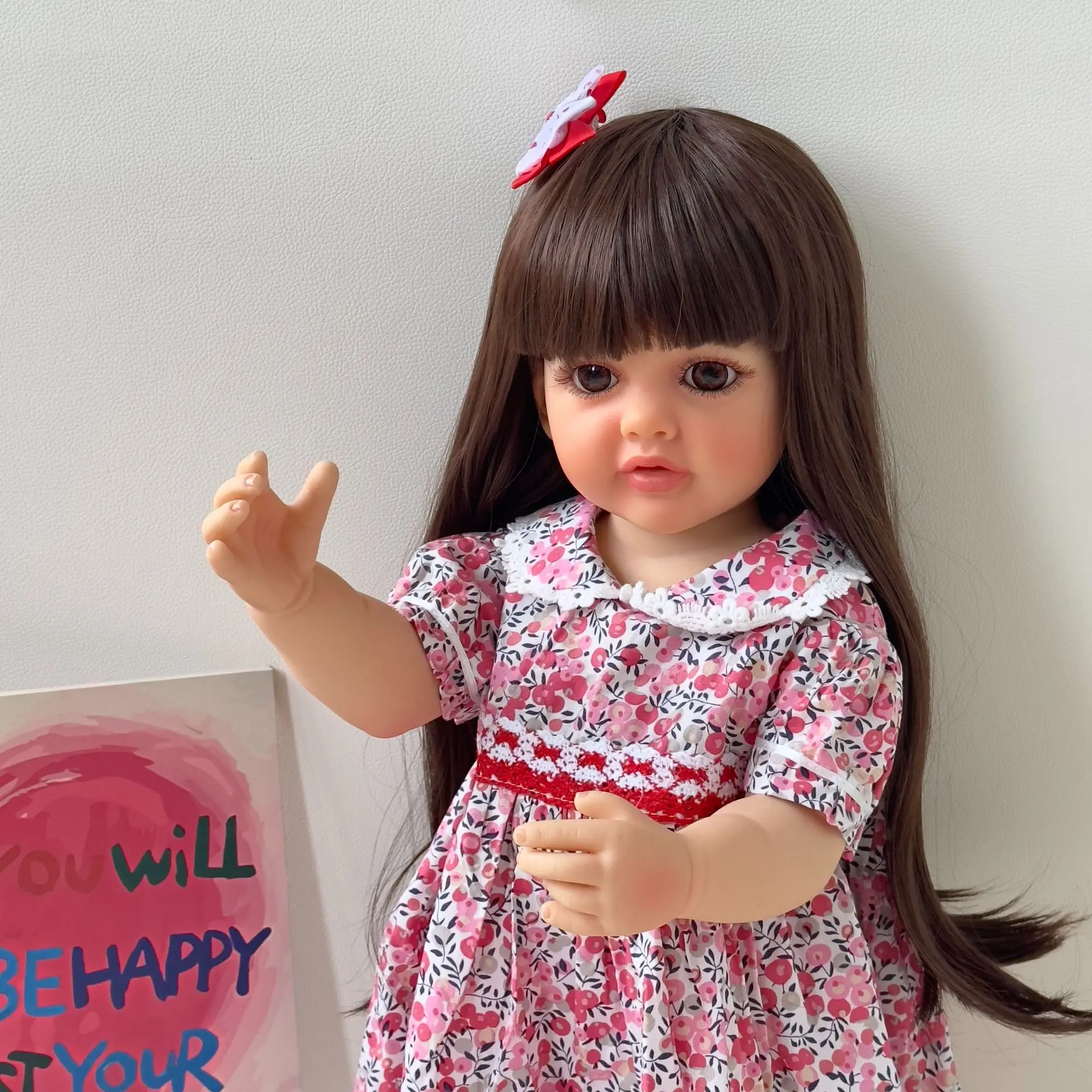 Betty 50 cm Full Body Silicone vinile Reborn Girls Doll capelli lunghi realistici fatti a mano muecas Bebe Doll per i regali dei bambini