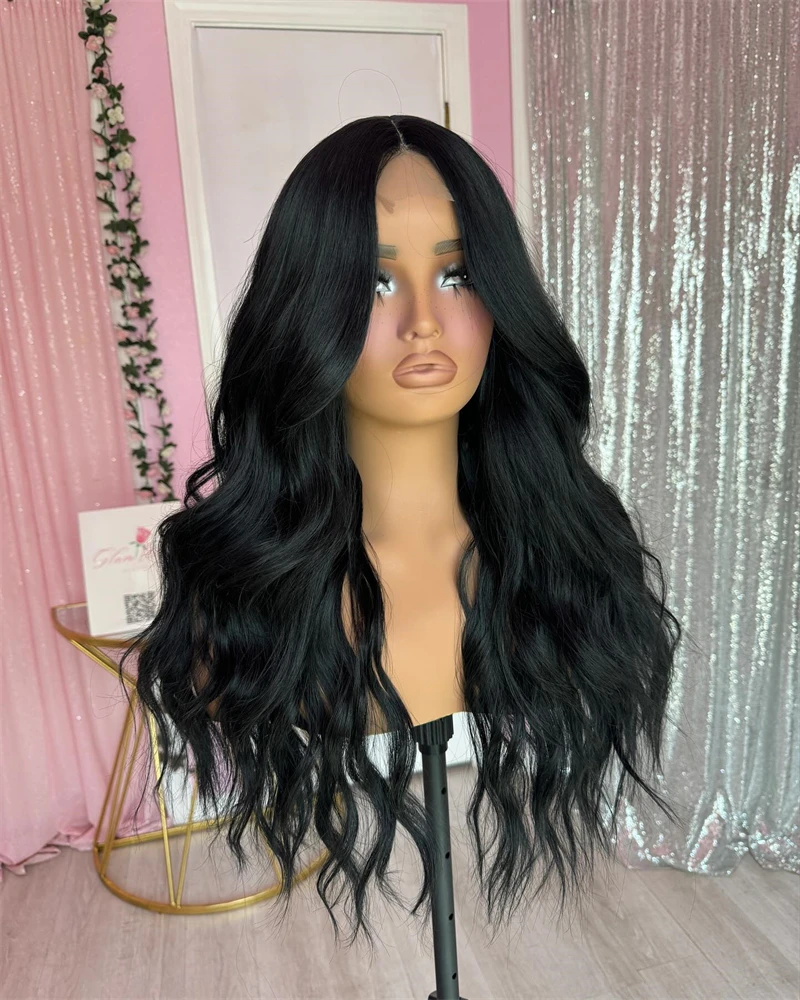 Top GRade Synthetic Lace Front Wig Black Wigs Natural Wavy Wig For Women Heat Resistant Lace Front Wig Daily Cosplay Lady Wig