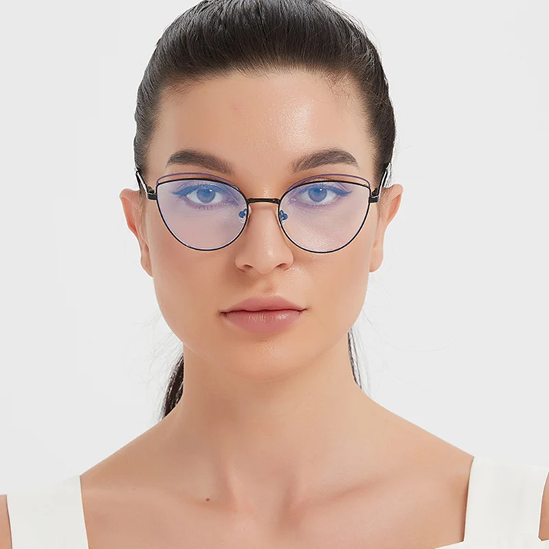 Anti-Blue Light Rays Eyeglasses Frame Women Cat Eye Glasses Brand Designer Clear Lens Computer Optical Eyewear