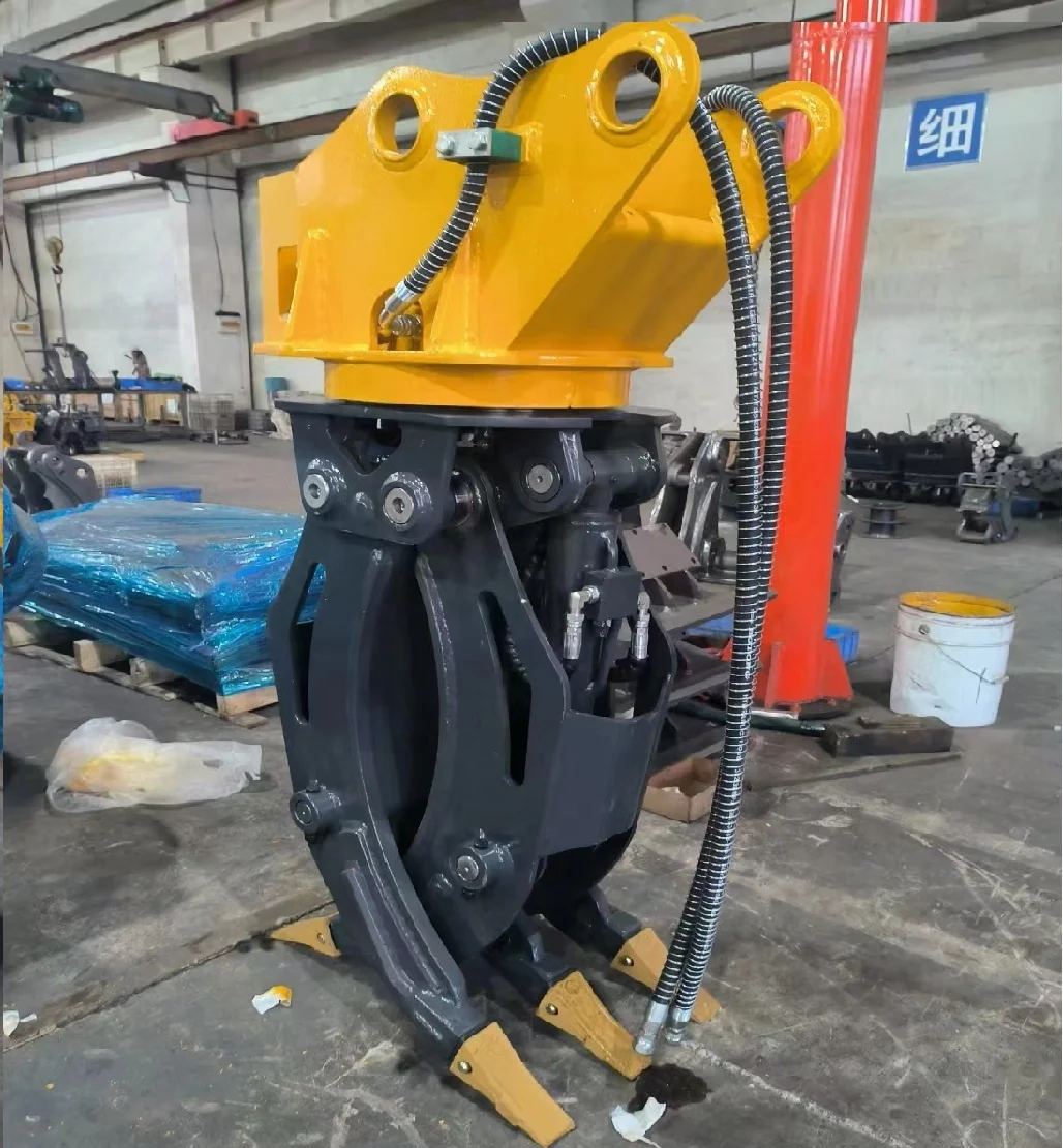 Rotated Wood Cutting Hydraulic Log Grab Crane Grapples Tree Shear Wood Chipper Grapple for Efficient Tree Trimming