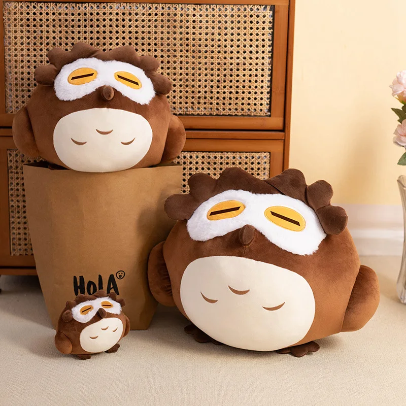 15CM Lovely Owl Plush Pendant Toys Adventure Games Genshin Impact Diluc Stuffed Soft Keychain for Children Kids Birthday Gifts - view 4