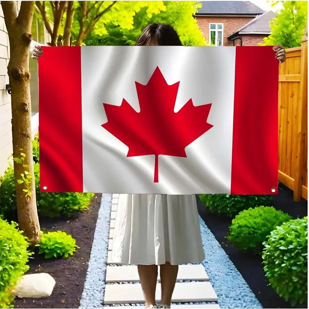 Canada Maple Leaf Flags Borderless four-ring ornament indoor outdoor decoration effortless to hang