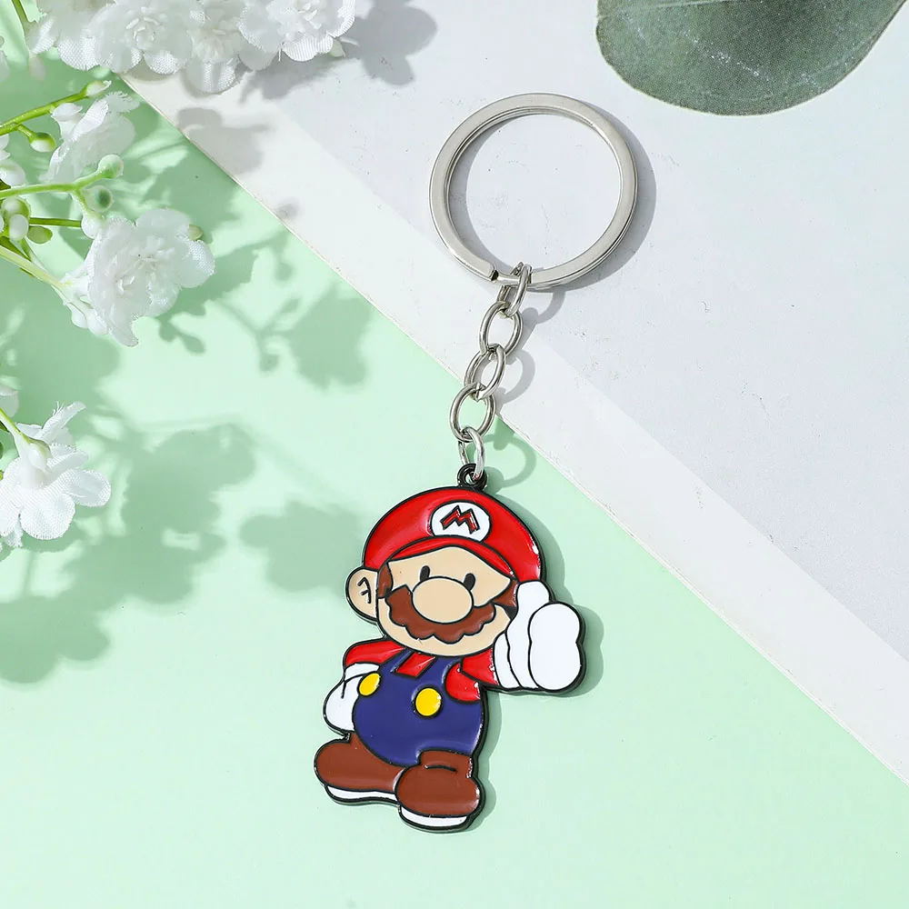 게임 마리오 시리즈 클래식 캐릭터 키 체인 만화 패션 펜던트 마리오 열쇠 고리 액세서리 가장 친한 친구 보석 선물