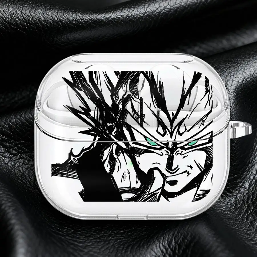 Clear Earphone Cases Cover With Hook Case For Samsung Galaxy Buds 3Pro Live 3 FE 2 4 Pro 4Pro 2Pro Dragons-Ball Gokus Vegeta view 6
