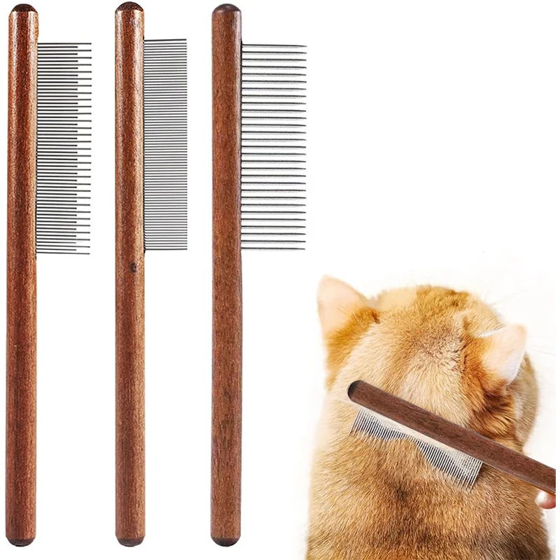 1/3PCS Katze und Hund Kamm Floh Pinsel Schwimm Haar Entfernung Pflege Kämme Entfernen Offene Knoten Pet Reinigung werkzeuge Holz Katze Kamm