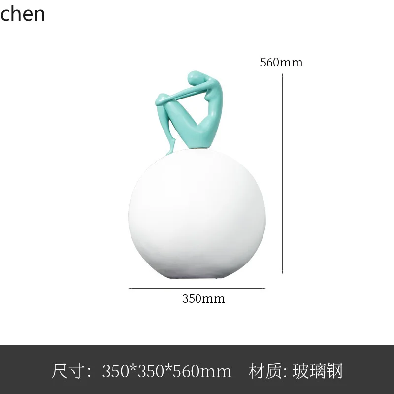 YFY Large Modern Light Luxury Model Room Sales Office Abstract Sphere Figure Sculpture Hotel Soft Decoration Mall Decoration