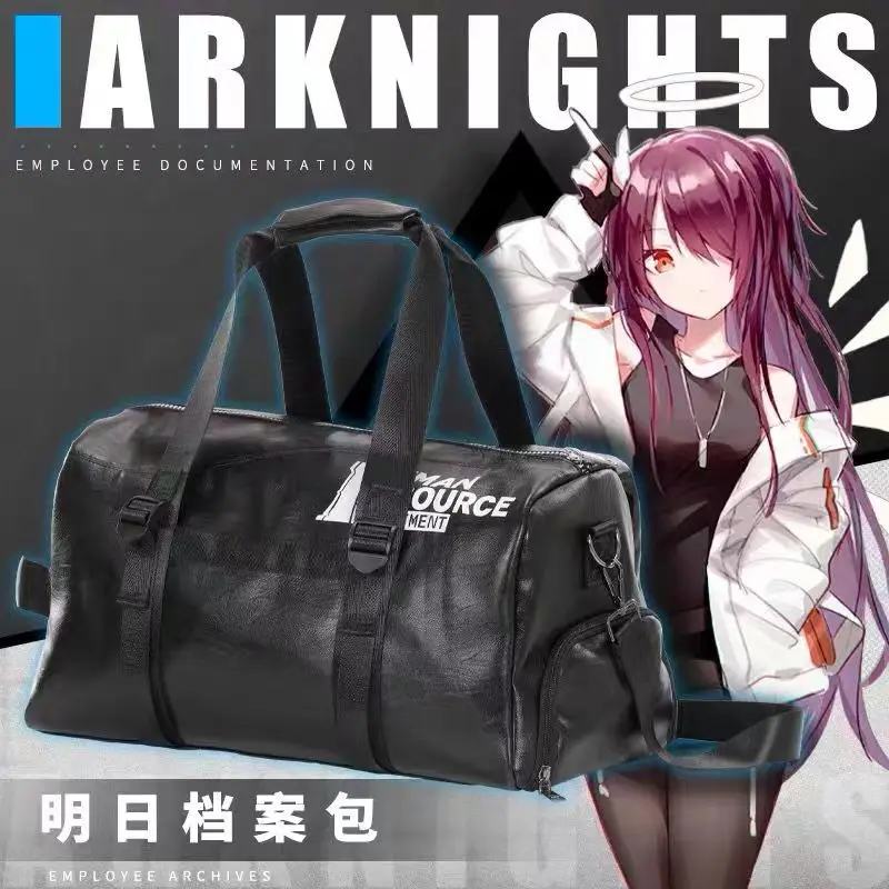 Game Arknights Cosplay Operator Search Large-capacity PU Leather Zipper Diagonal Travel Messenger Bag 43x22x24cm