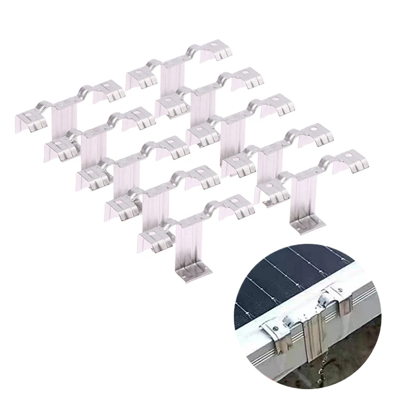 10Pcs New 30/35MM Stainless Steel Solar Panel Photovoltaic Water Guide Clip Deflector Mud Drain Button Water Redirection Clips