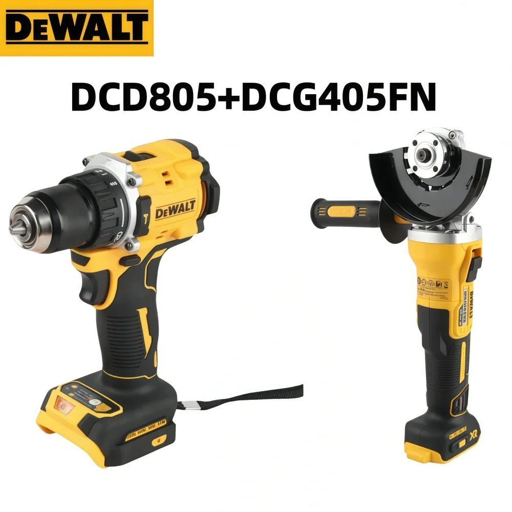 DEWALT DCG405FN 20V 125mm meuleuse d'angle électrique sans brosse avec perceuse à percussion DCD805 entretien de voiture Machine de découpe outil Combo
