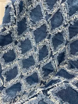 紮染純棉牛仔布創意改造提花水洗服裝夾克設計師布料,適合DIY縫紉 10 最佳銷售 牛仔布 - №7