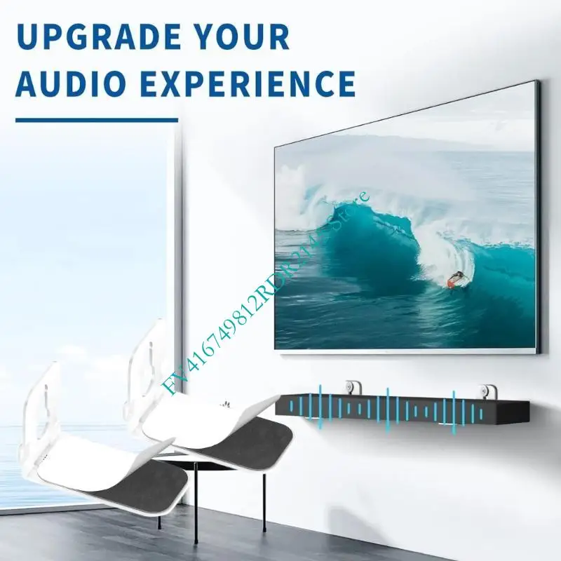 B2EF Universal Soundbar Wall Mount Bracket With Adhesive Patches Vibration Reduction for Enhanceds Sound Claritys