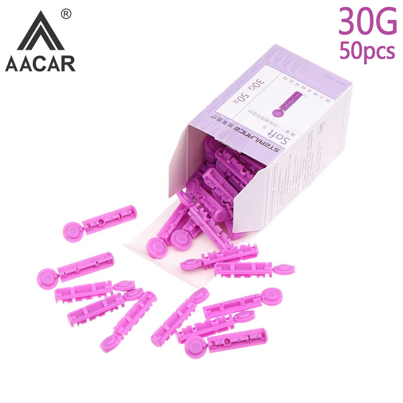 50Pcs Lancets For Diabetes Blood Glucose Testing 30G Count Diabetic Lancets For Less Pain Universal Sterile Needles