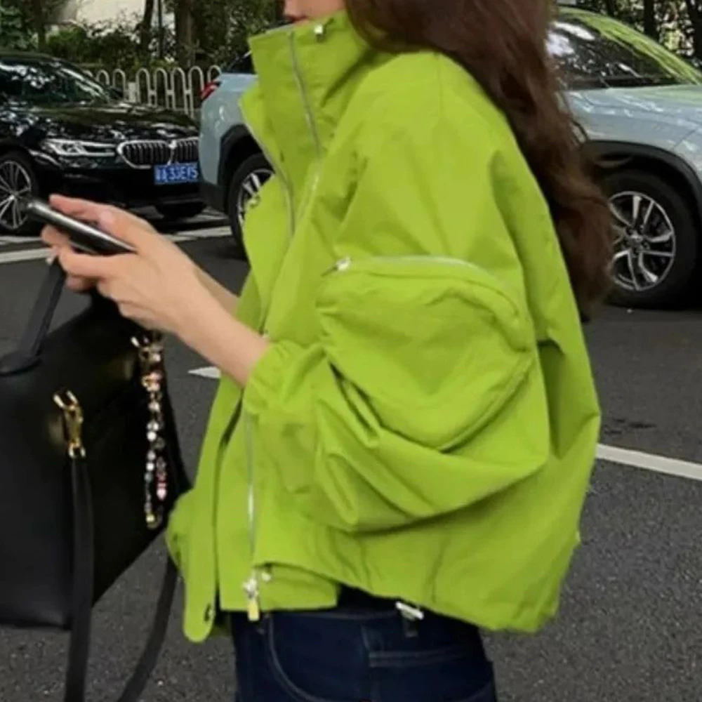 Good-looking, design, niche casual stand-up collar jacket, short coat, sports jacket, women  jackets for women 2025