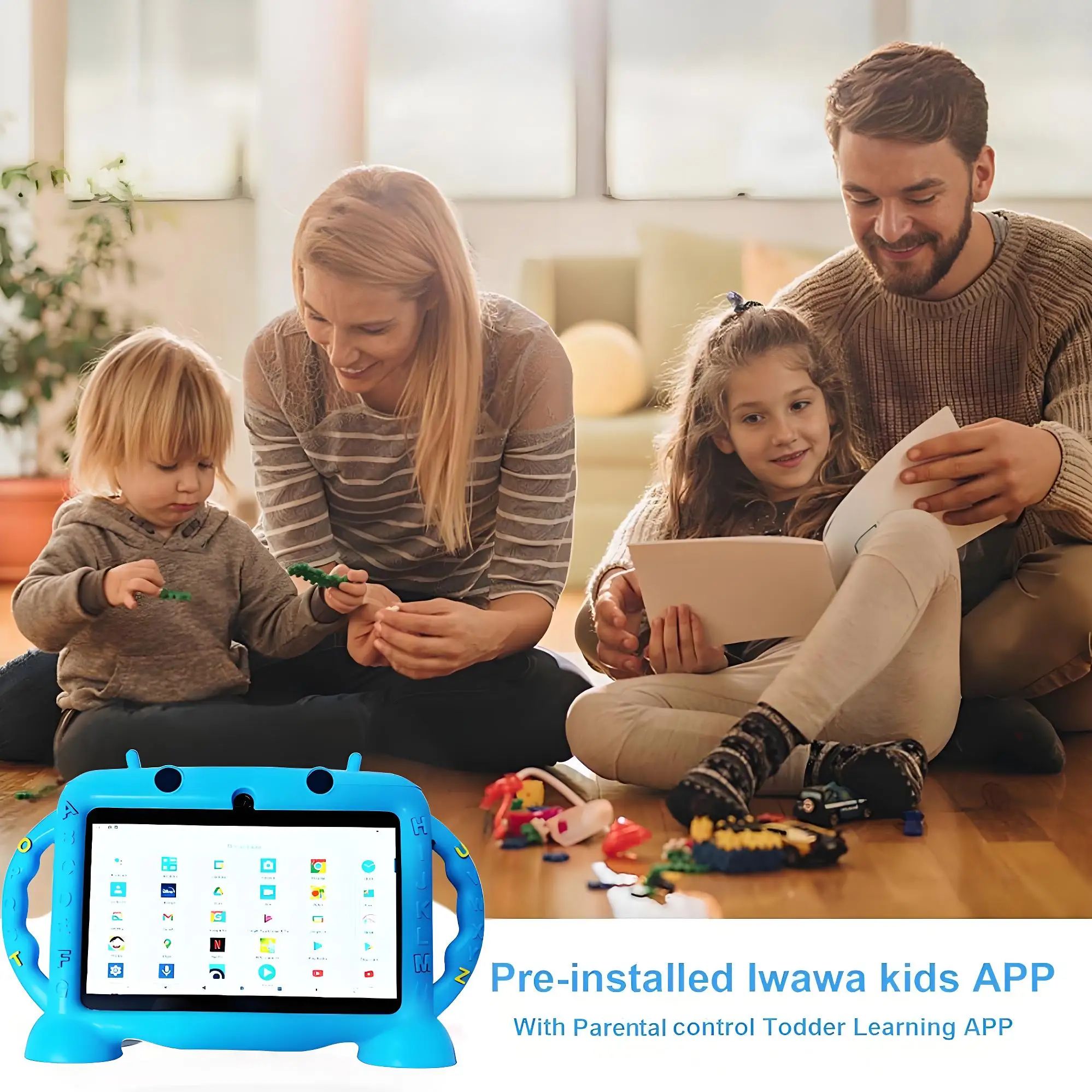 Kids Tablet 7.0'' 32GB Android 12 Proof Case 5G WiFi Google Dual Camera Games Learning Education Toy Tablet Children Gifts