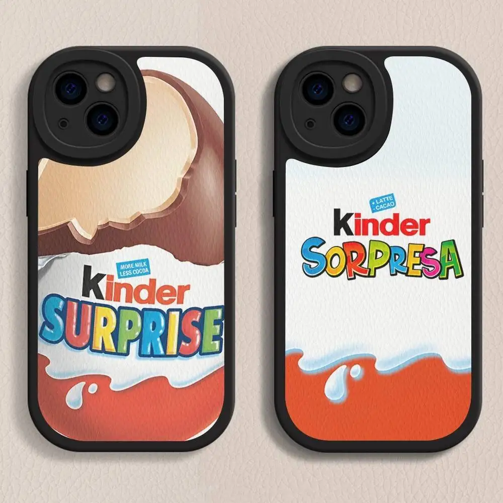 1 funda de teléfono de silicona sorpresa Trolly Egg K-KINDER JOY para IPhone 16 15 14 13 12 11 Pro Max Mini funda suave de cuero