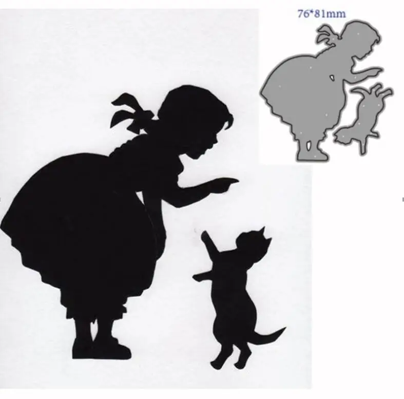 

Girl Animal cutting dies Scrapbooking decoration paper craft knife mould blade punch template Embossing stencil 1PCS
