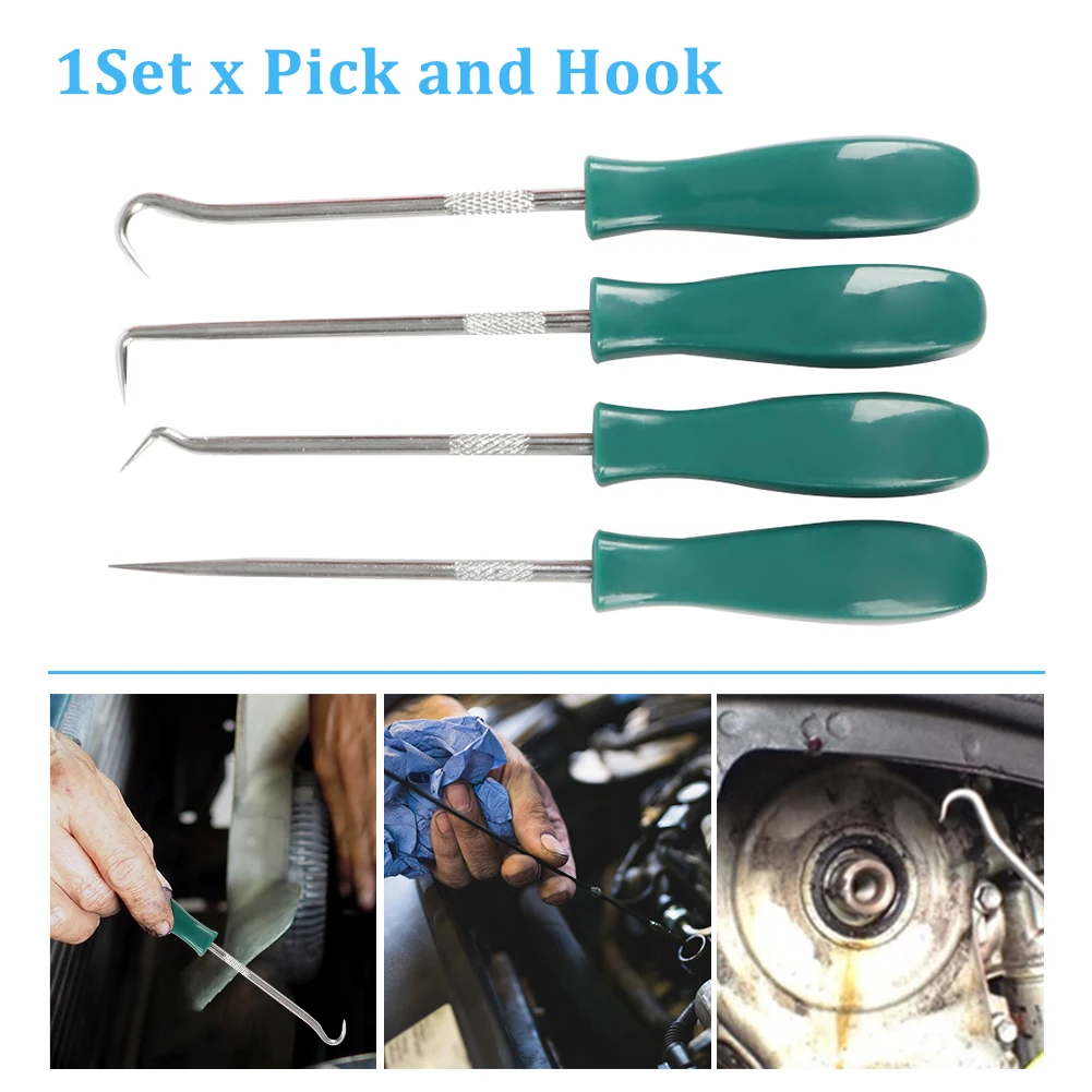 4Pcs/set 130mm Car Vehicle Oil Seal Screwdrivers Set O-Ring Seal Gasket Puller Remover Loose Pick Hooks Repair Tools For Car