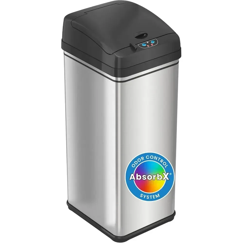 13 Gallon Sensor Trash Can with Odor Filter - Prevents Pets from Accessing Kitchen Waste Bin