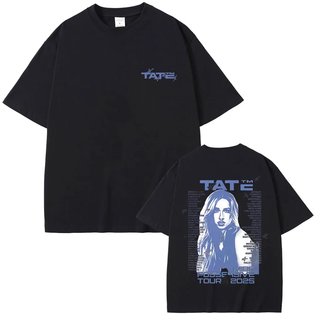 

Singer Tate Mcrae Merch T-shirt So Close To What Miss Possessive Tour 2025 T Shirts Men Women Fashion Casual Oversized T-shirts