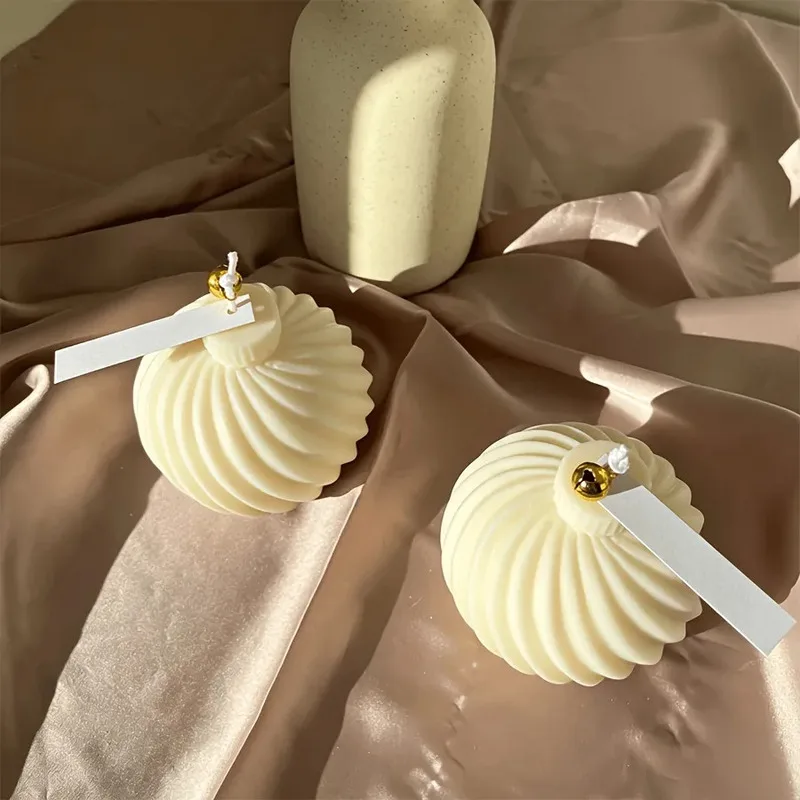 2Pcs Christmas Spherical Silicone Candle Molds, Round Ball Mould for DIY Aromatherapy Candle Resin Plaster Xmas Home Decor