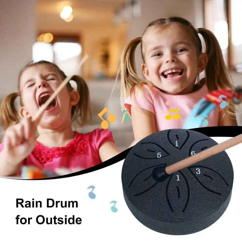 Steel Tongue Drum 3inch 6 Notes Steel Tongue Drum Drum Rain Bell Outdoor Musical Instrument Enjoy The Rain Symphony Bring Unique