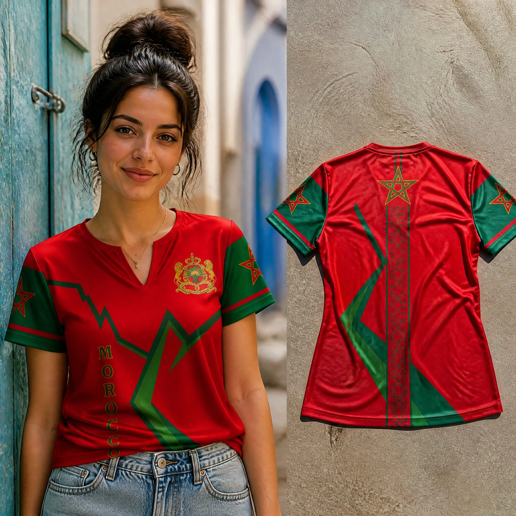 Womens Small V Neck T Shirt Morocco Star Line Art Print Short Sleeve Casual Summer Top Simple Fashion Streetwear Easy Daily Wear