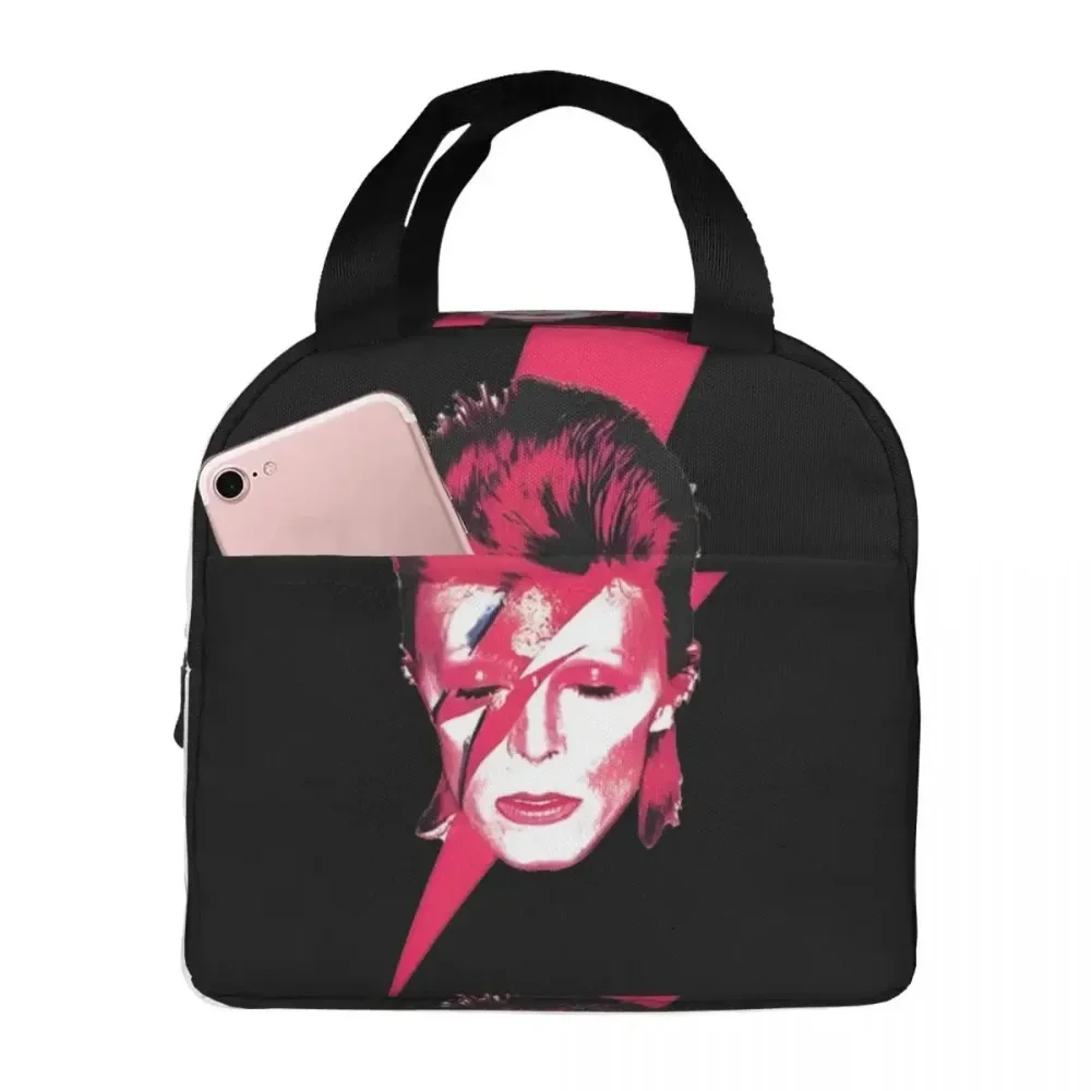 

Singer Actor Insulated Lunch Bag Leakproof Davids Bowies Meal Container Cooler Bag Tote Lunch Box Office Picnic Food Handbags