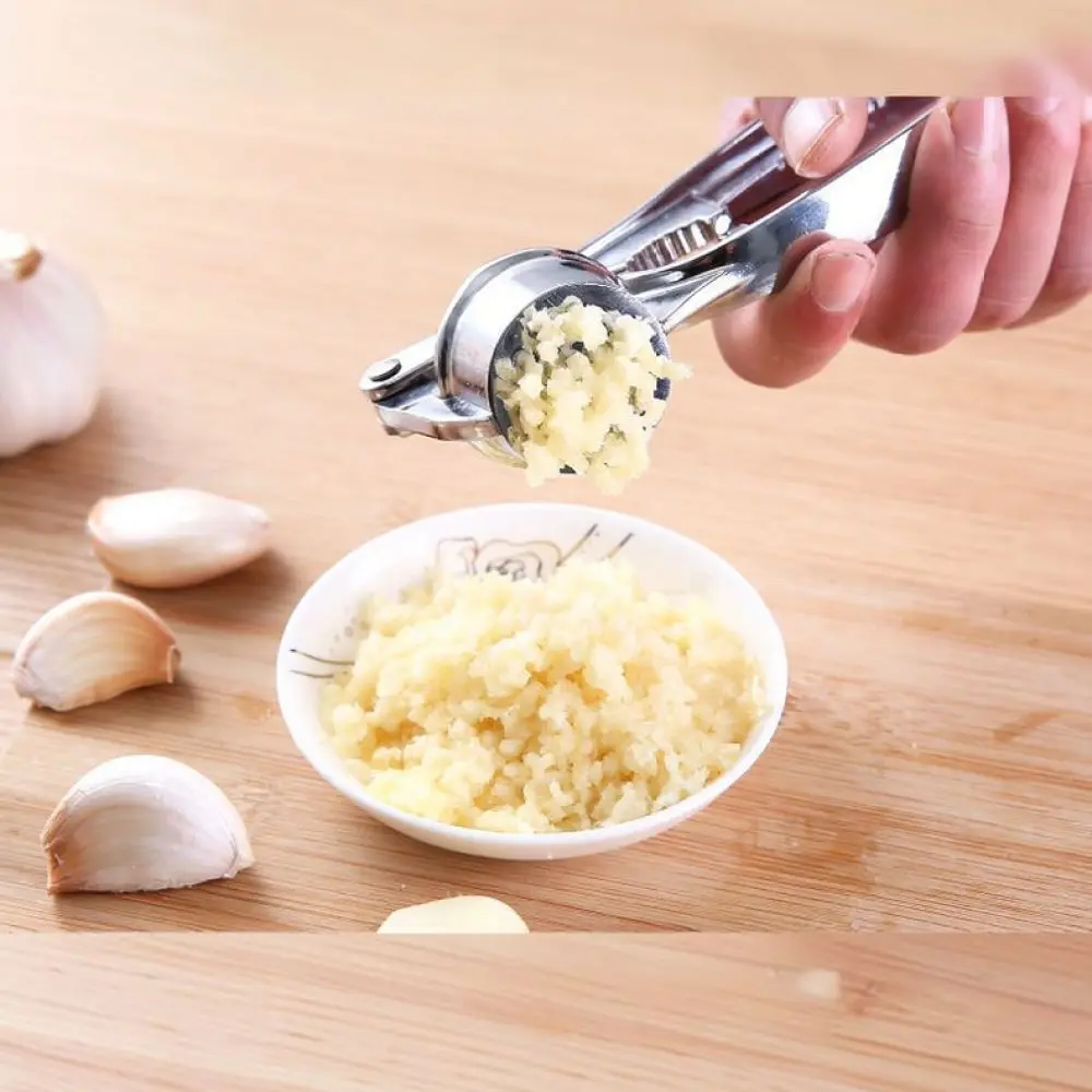 Manual Garlic Presser Metal Mincer Crusher Kitchen Gadget Ginger Masher Squeezer Durable Garlic Press Tool Appliance