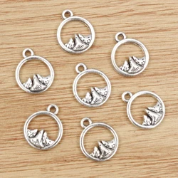40pcst 14x11mm Antique Silver Plated Tibetan Mountain Handmade Charms Pendant DIY Jewelry Findings for Bracelet Necklace
