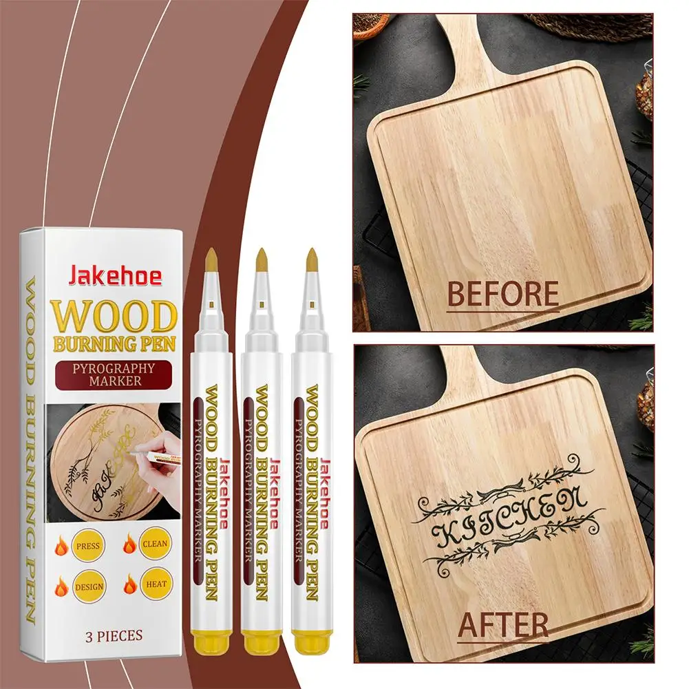 New Resin Burning Pen Long Lasting Easy to Use Wooden Burning Marker Pens Durable Pyrography Marker for Wood Burn