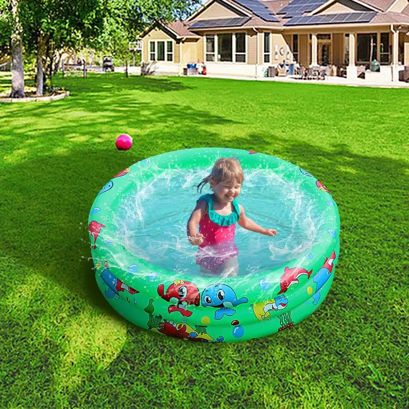 

Swimming Pools For Kids Three-Layer Water Fountain Toys Kiddie Toddler Outdoor Pool Design Quick Drainage For Girl/Boy Outdoor