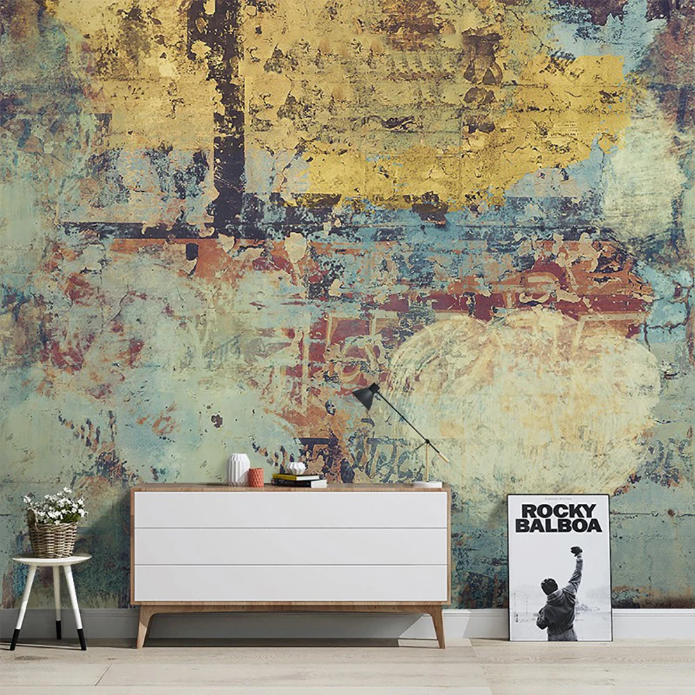 

Скандинавские абстрактные ретро винтажные картины маслом граффити обои фрески для гостиной ТВ фон декоративные обои